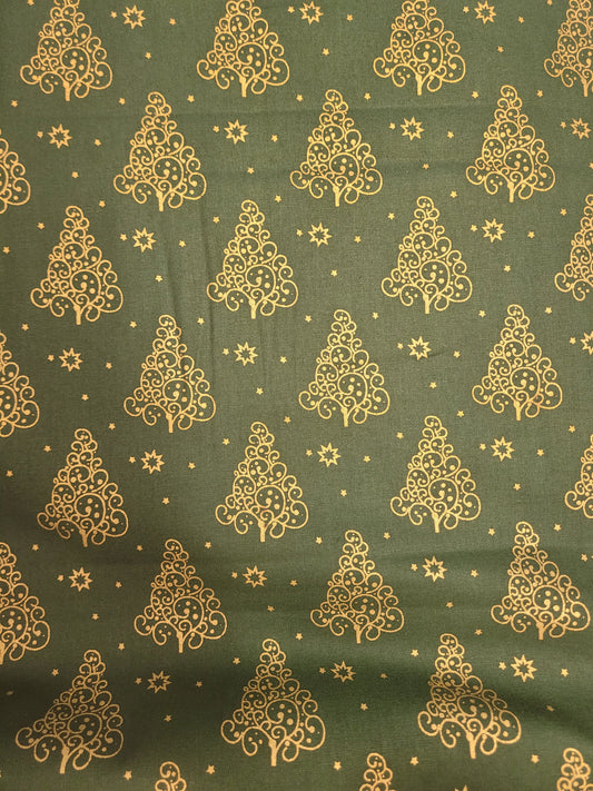 Green Christmas Trees Cotton