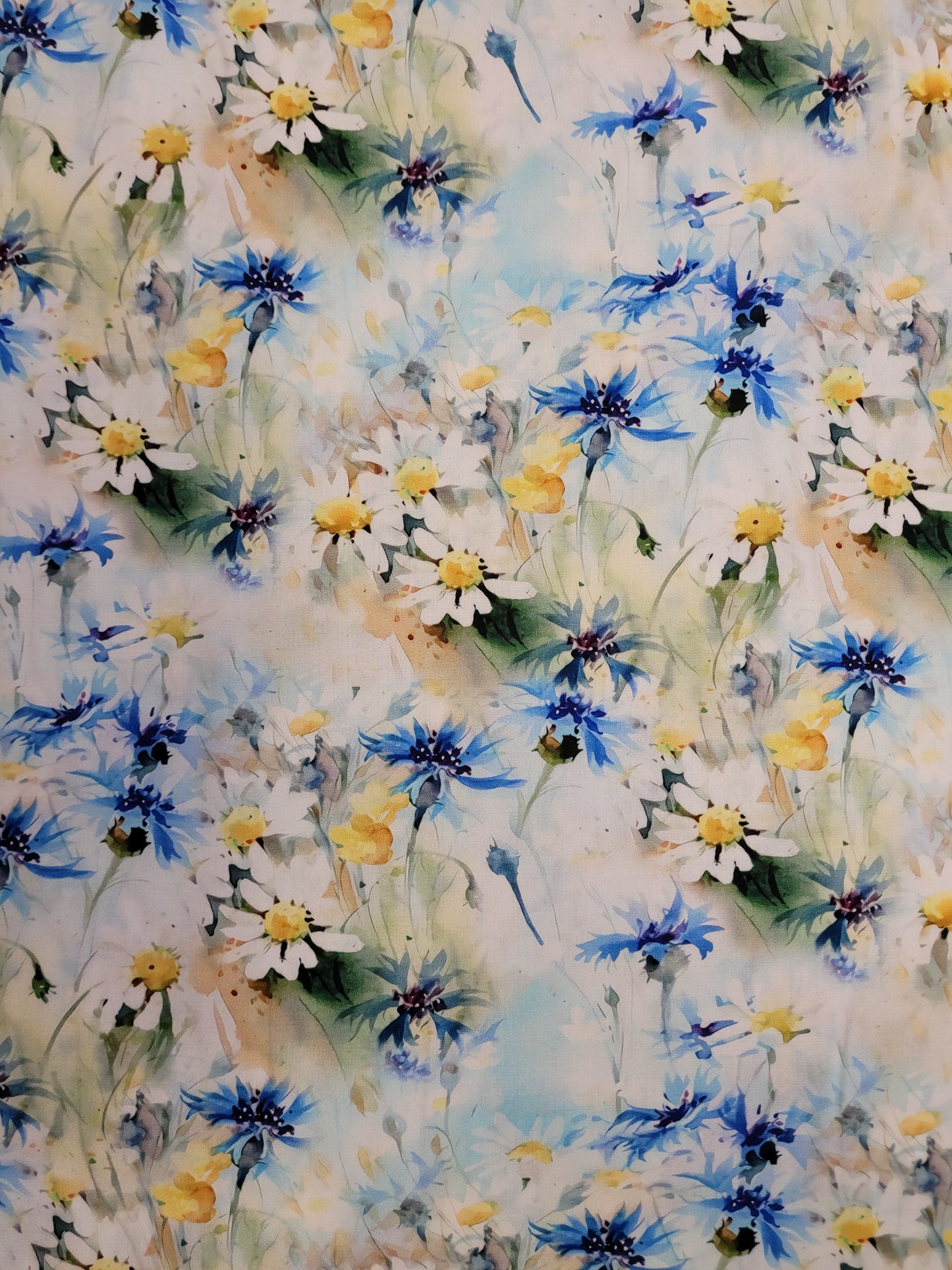 Cornflower and Daisy Viscose