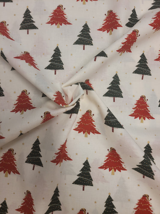 Festive Trees Cotton