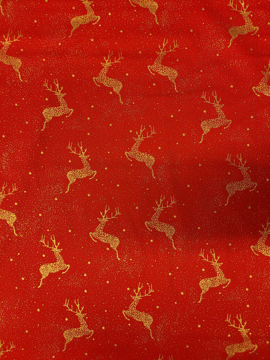 Gold Reindeer Cotton
