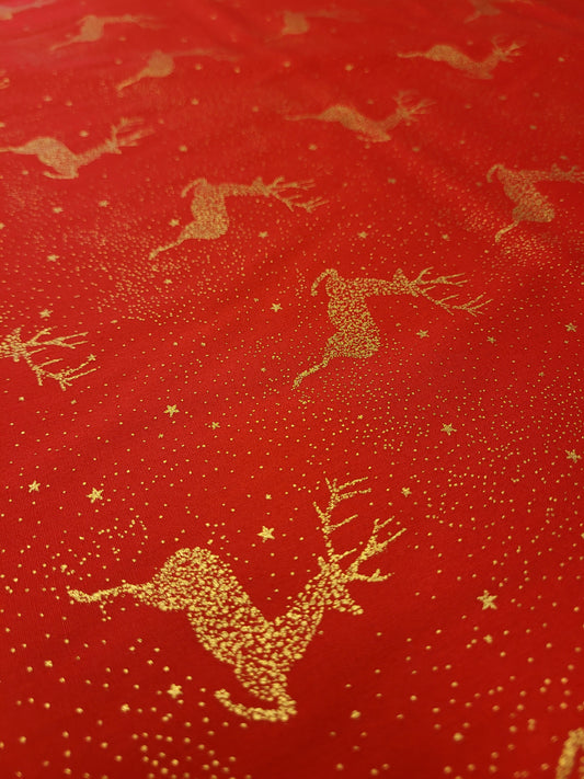 Gold Reindeer Cotton
