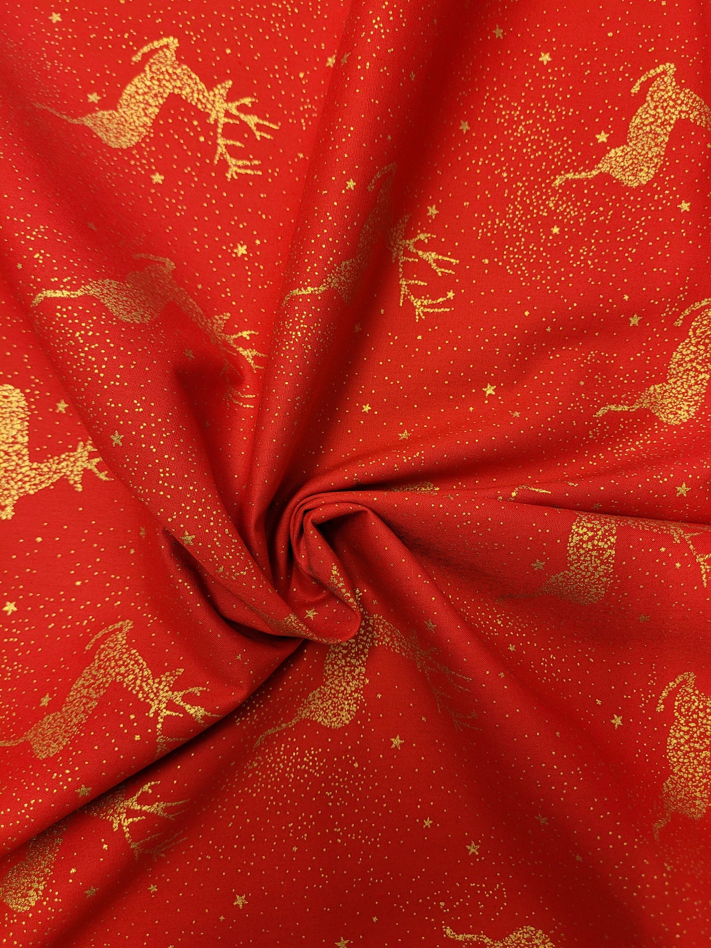 Gold Reindeer Cotton
