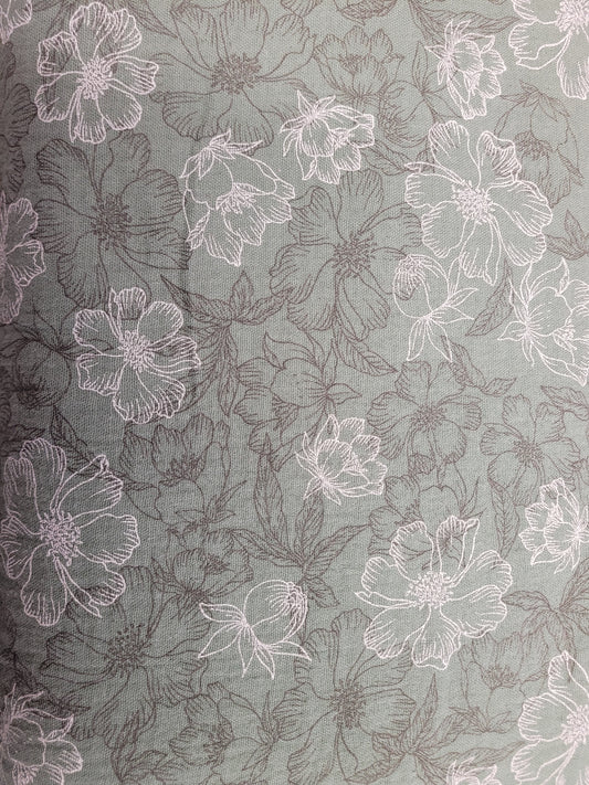 Green Flower Double Gauze