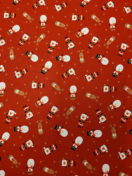 Santa, Reindeer and Snowman Character Cotton