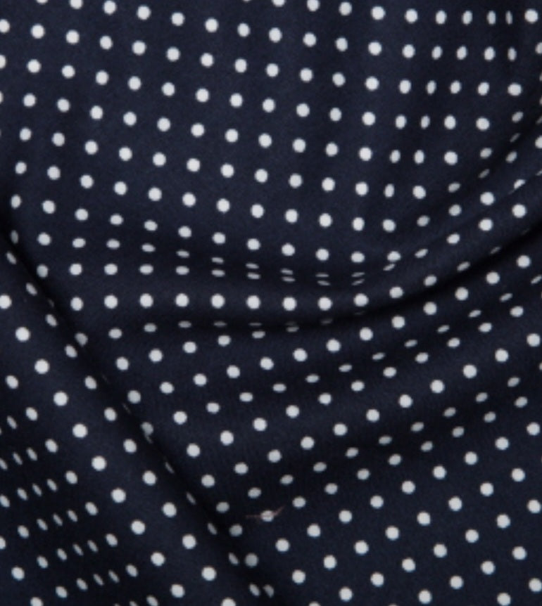 Navy Blue Pin Spots  Cotton