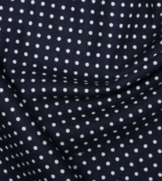 Navy Blue Pin Spots Cotton