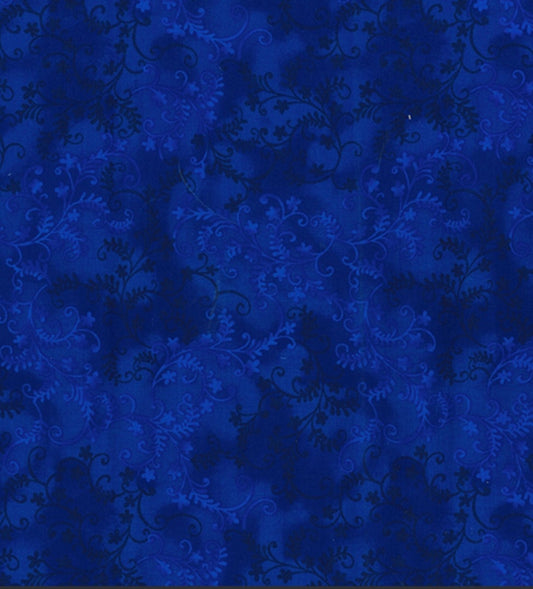 Mistic vine cotton fabric navy