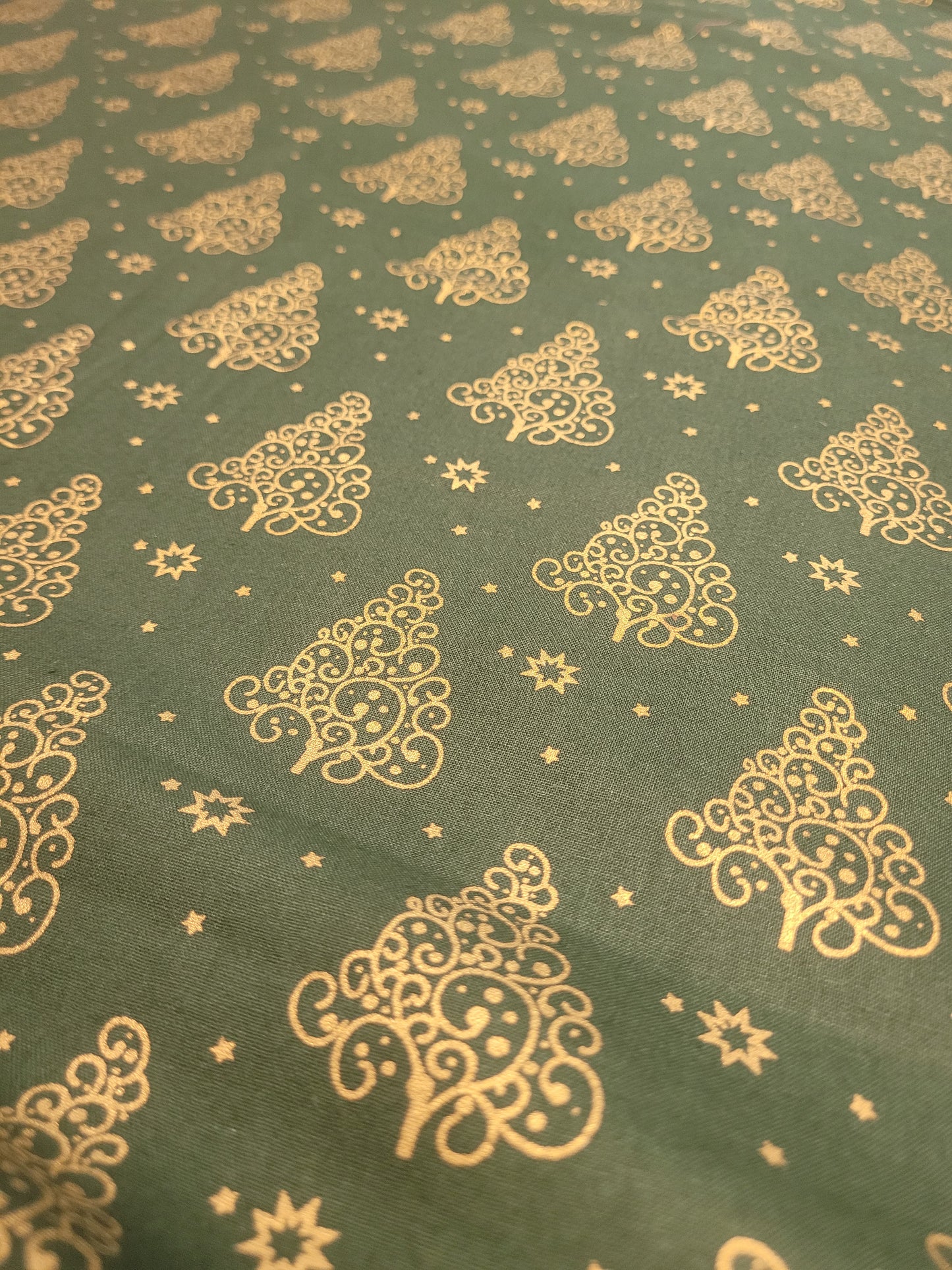 Green Christmas Trees Cotton