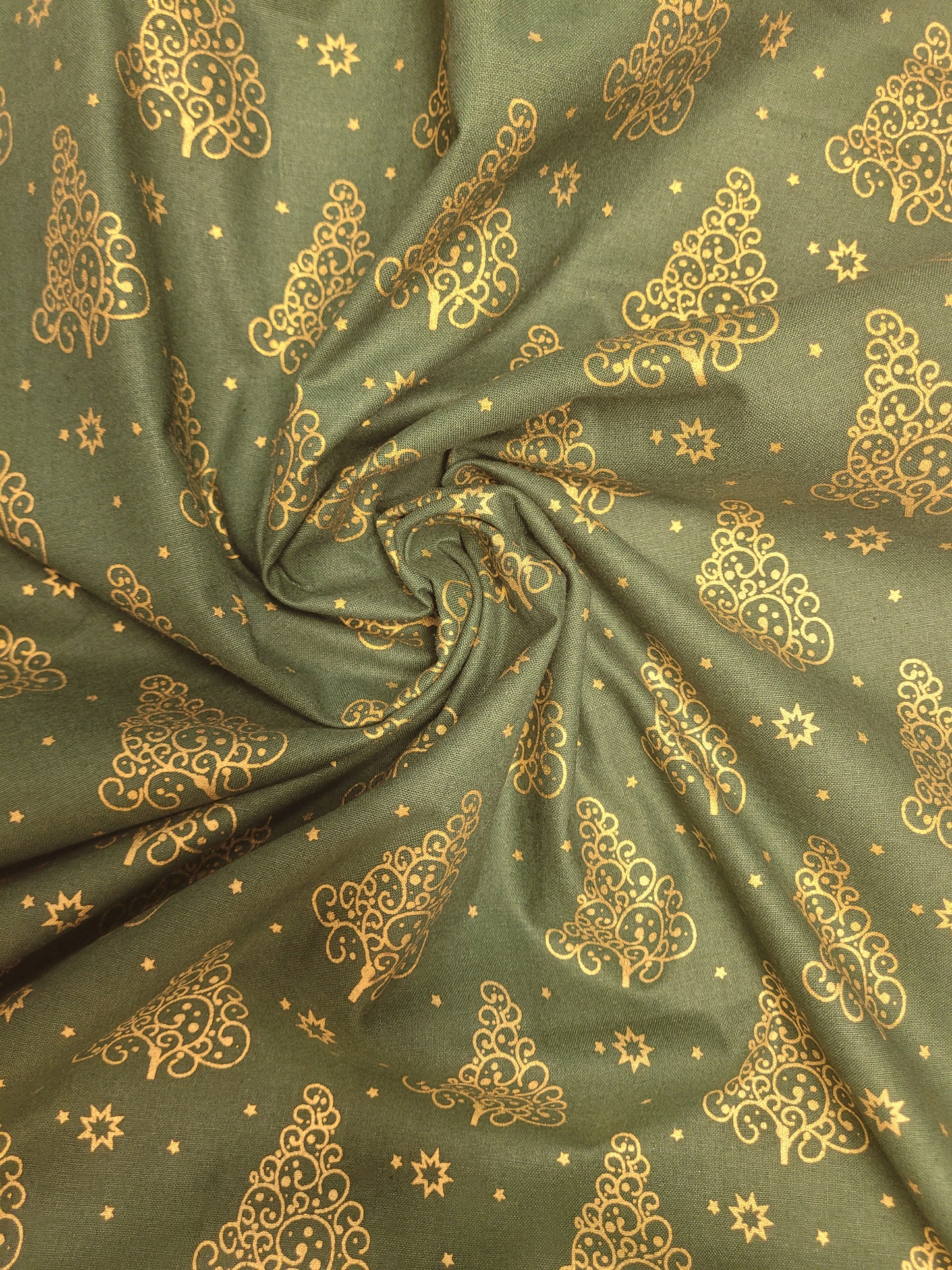 Green Christmas Trees Cotton