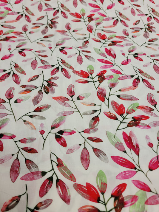 Pink Leaf Viscose