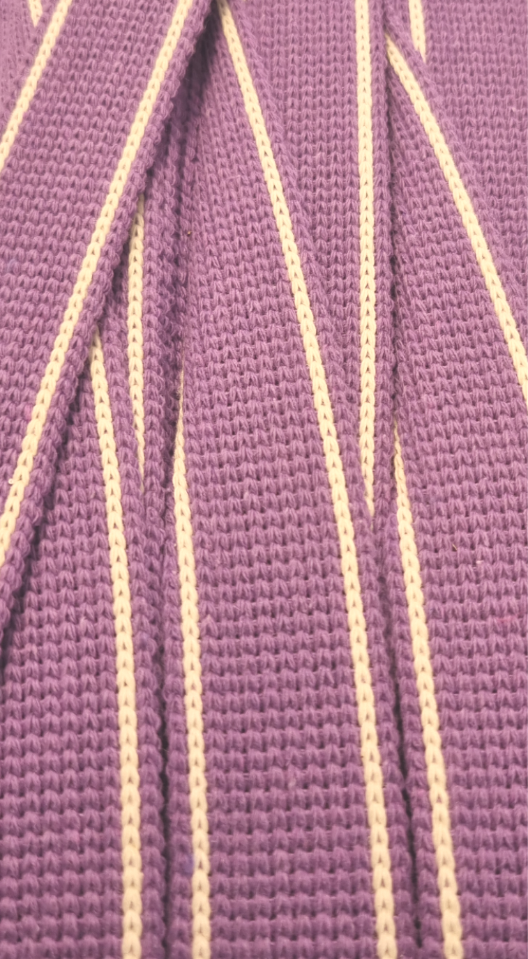 Quality Striped webbing lavender 25mm wide