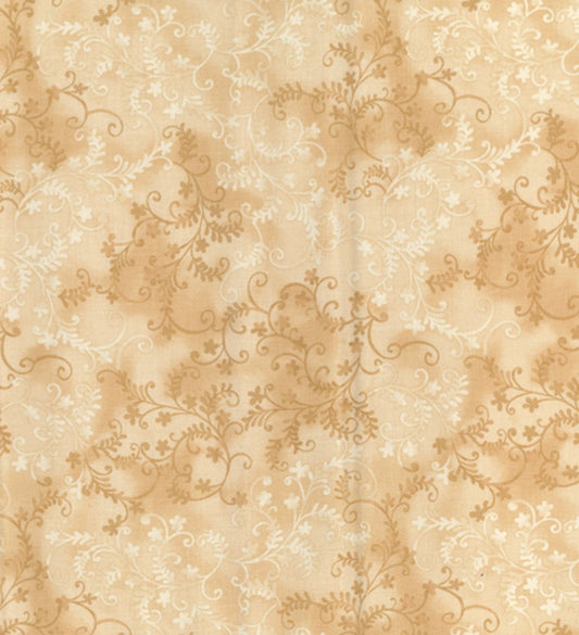 Mystic vine cotton fabric sand